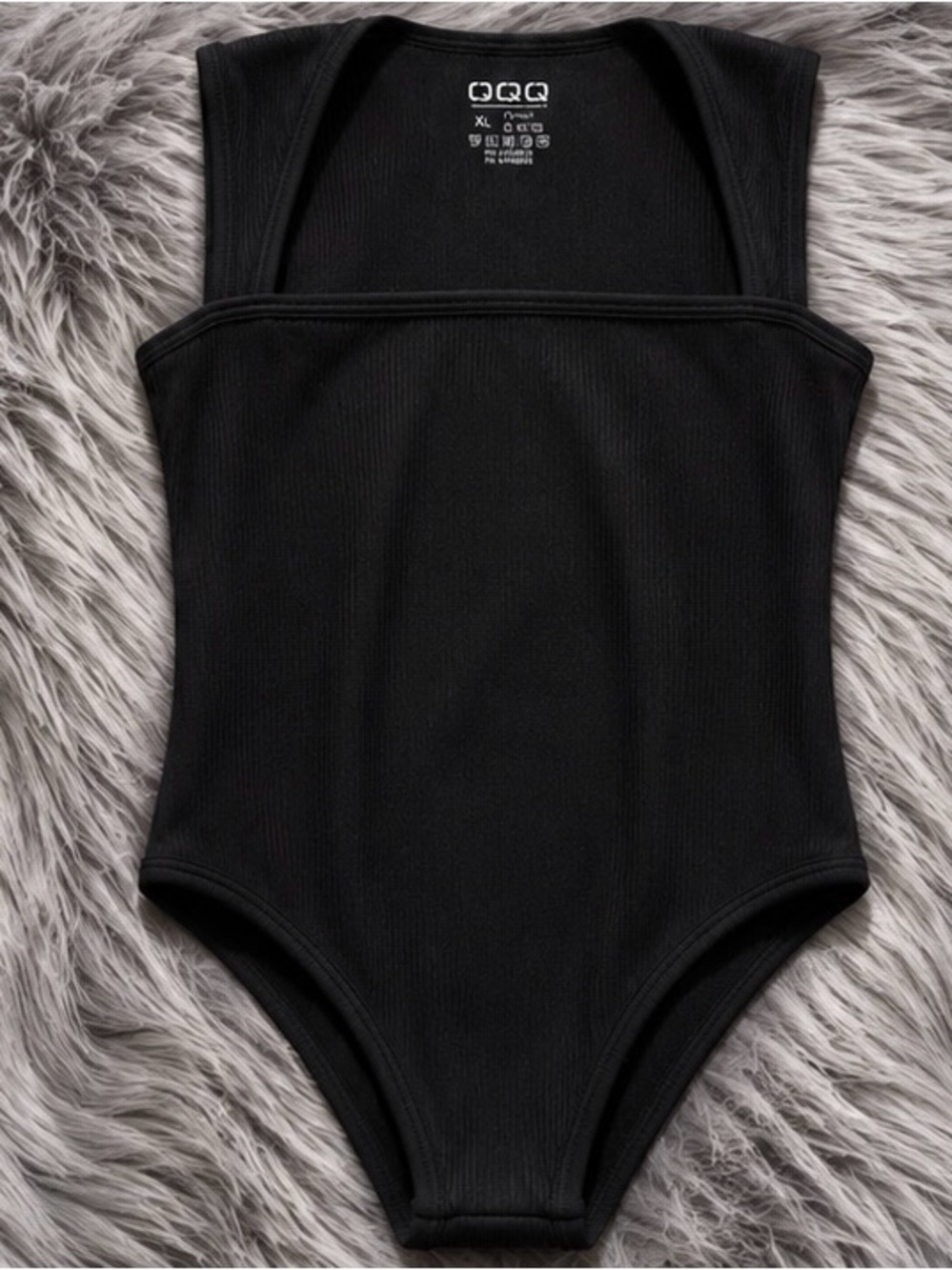 Women’s OQQ Black Ribbed Bodysuit